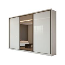 Guarda-roupa Casal com Espelho 3 Portas 6 Gavetas Caemmun Spazio