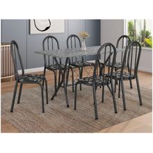 Mesa de Jantar 6 Cadeiras Retangular Branca Artefamol Ravena