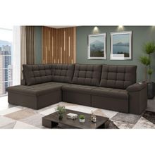 Sofá de Canto 6 Lugares Retrátil Reclinável Suede Veludo Dallas Flexforma Estofados