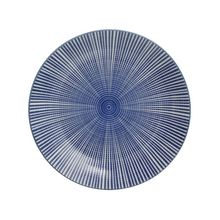 Prato Raso de Cerâmica Preto de Sobremesa 19,5cm Hauskraft Stripe