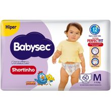 Fralda Shortinho BabySec Premium Galinha Pintadinha Tam. M 5 a 9,5kg 60 Unidades