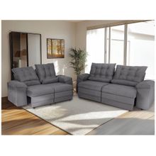 Sofá 2 e 3 Lugares Retrátil Reclinável Suede Phormatta Colômbia SMP