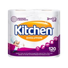 Papel Toalha Folha Tripla Kitchen Evolution 2 Unidades