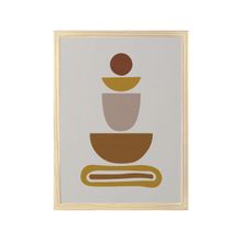 Quadro Decorativo Mid Century Abstrato 34,5x46,5cm