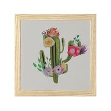 Quadro Decorativo Folhagens Cacto 23,5x23,5cm