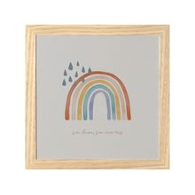 Quadro Decorativo Chuva Arco-íris 23,5x23,5cm