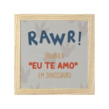 Quadro Decorativo Dino Rawr 23,5x23,5cm