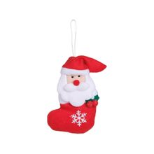 Enfeite Papai Noel 13cm Cromus Mini Noel na Meia