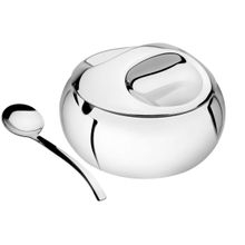 Farinheira Inox 1,1L Tramontina Service com Colher