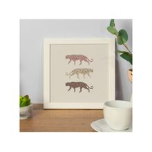Quadro Decorativo Mid Century Onças 24x24cm