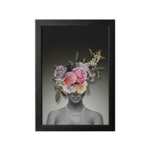 Quadro Decorativo Go Girl Mulher Flor 25x35cm