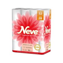 Papel Higiênico Folha Dupla Neve Toque de Seda 32 Rolos 30m