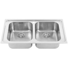Cuba para Cozinha Franke Dupla Inox de Sobrepor