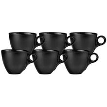 Jogo de Canecas Chá e Café de Vidro Preta 170ml