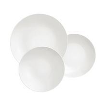 Jogo de Pratos Redondo de Porcelana Branco