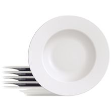 Jogo de Pratos Redondo de Porcelana Branco Raso