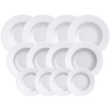 Jogo de Pratos Redondo de Porcelana Branco