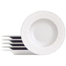 Jogo de Pratos Redondo de Porcelana Branco