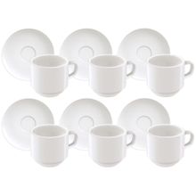 Jogo de Xícaras de Café de Porcelana 100ml