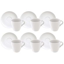 Jogo de Xícaras de Café e Chá de Porcelana 200ml