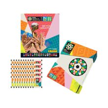 Álbum de Figurinhas Capa Dura Prata Copa do Mundo Feminina 2023 com 50 Envelopes de Figurinhas Panini