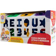 Jogo Caixa Encaixa Letras e Números Baby