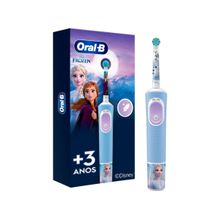 Escova de Dente Elétrica Recarregável Infantil Oral-B Vitality Frozen com Refil