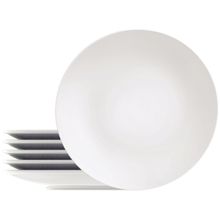 Jogo de Pratos Redondo de Porcelana Branco Raso