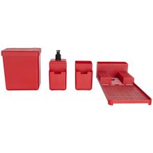 Kit Pia Cozinha Vermelho Coza Single