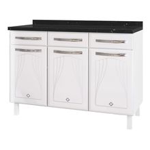 Balcão de Cozinha Telasul Aço 3 Portas 3 Gavetas Cristal