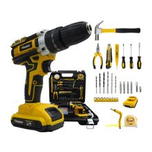 Furadeira e Parafusadeira de Impacto Titanium a Bateria 21V com Maleta 136 Peças Power Pro 136