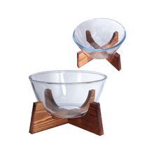Bowl de Borossilicato com Suporte de Madeira Acácia Hauskraft