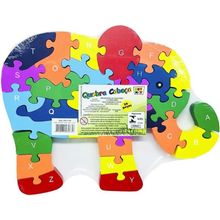 Quebra Cabeça Alfanumérico MDF - Elefante