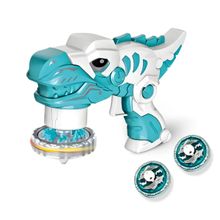 Brinquedo Beyblade Batalha Dinossauro Lançador De Disco Azul