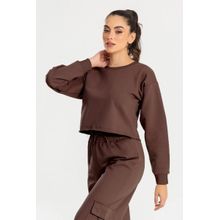 Cropped Moletom Manga Longa Evy Feminino
