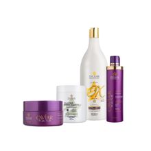 Kit Descoloração e Coloração Profissional e Nutrição Caviar