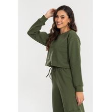 Cropped Moletom Manga Longa Evy Feminino
