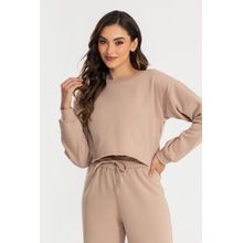 Cropped Moletom Manga Longa Evy Feminino