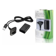 Kit Fonte E Carregador P/ Controle Xbox 360 Cabo Usb