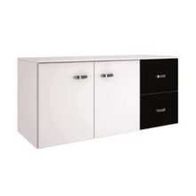 Balcão Poquema Luana com 2 Portas e 2 Gavetas - Branco/Preto