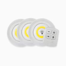 Kit 3 Lâmpadas Luminária Led Branca Controle Sem Fio a Pilha