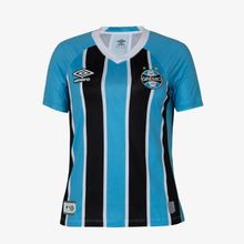 Camisa Fem Umbro Gremio Of.1 2025 Torcedora AZUL/PTO/BCO