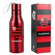 Garrafa Inox Flamengo Vermelha Com Tampa 600ml Oficial