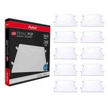 Kit 10 Painéis Plafon Luminária Led 24w Embutir 30x30