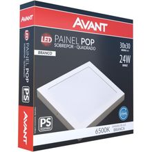 Painel Paflon Led Sobrepor 30x30 Quadrado 24w 6500k  Avant
