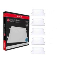 Kit 05 Painéis Plafon Luminária Led 24w Embutir Quadrado