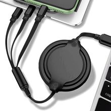Cabo De Dados 3 Em 1 Carregamento  Rápido IOS / V8 / Tipo C - Lighning + Tipo C + Micro Usb
