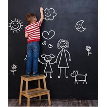 Papel Parede Adesivo Lousa Quadro Negro Preto Fosco Escrever 2 Metros