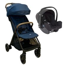 Kit Carrinho de bebê Pact Pro Azul Deep Sea (Azul Médio) + Bebê Conforto i-Snug - Joie
