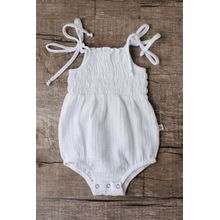 Salopete Lastex Amizade Branco - Cabrino Baby